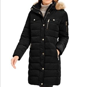 Michael Kors Flaux Fur Hooded Long Jacket